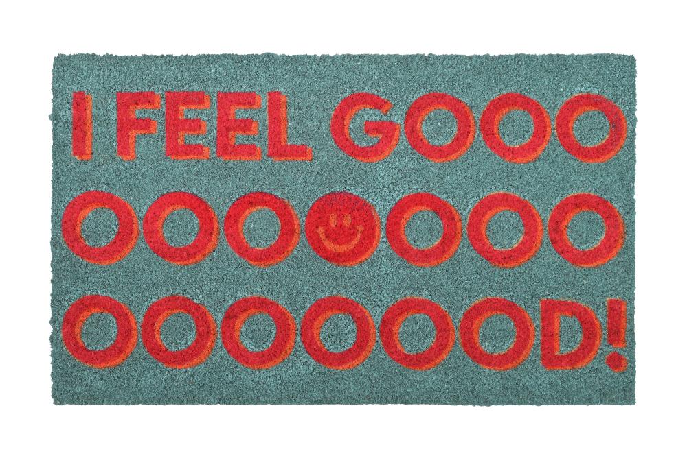 Kokos Fußmatte Gift Company I feel good türkis